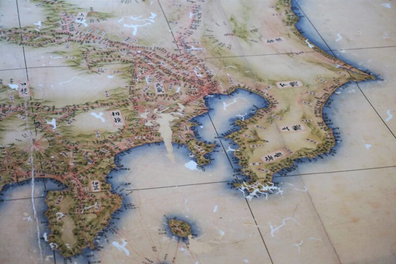 伊能大図（大日本沿海輿地全図）をもとにした小図の副本の可能性が高い地図
